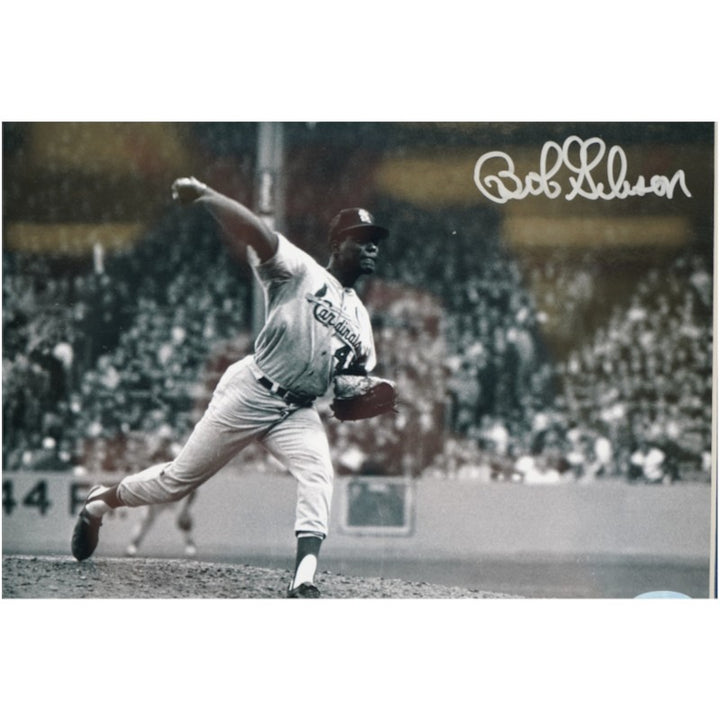 Bob Gibson St Louis Cardinals Autographed Framed 8x10 Photo Steiner COA