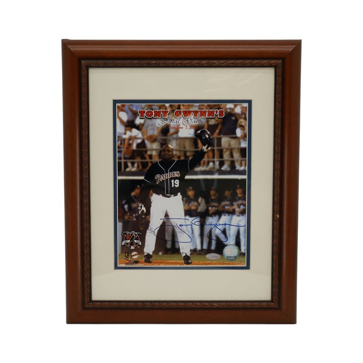Tony Gwynn San Diego Padres Autographed Framed 8x10 Photo Steiner COA