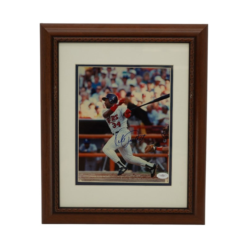 Kirby Puckett Minnesota Twins Autographed Framed 8x10 Photo JSA Holo
