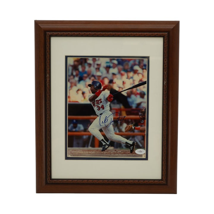 Kirby Puckett Minnesota Twins Autographed Framed 8x10 Photo JSA Holo