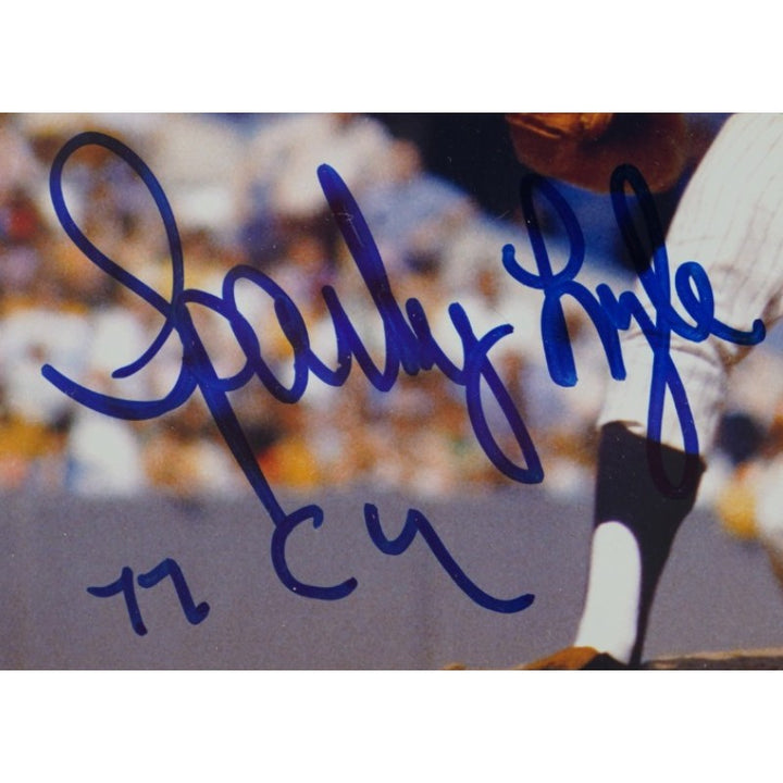 Sparky Lyle New York Yankees Autographed Inscribed Framed 8x10 Photo JSA Holo