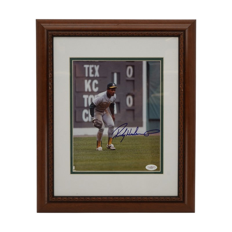 Ricky Henderson Oakland Athletics Autographed Framed 8x10 Photo JSA COA