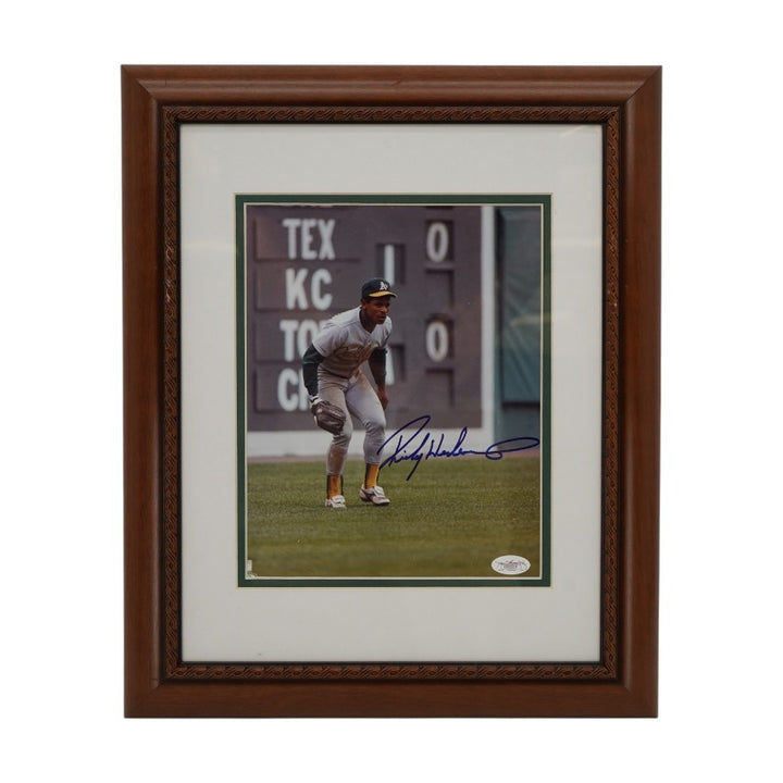 Ricky Henderson Oakland Athletics Autographed Framed 8x10 Photo JSA COA