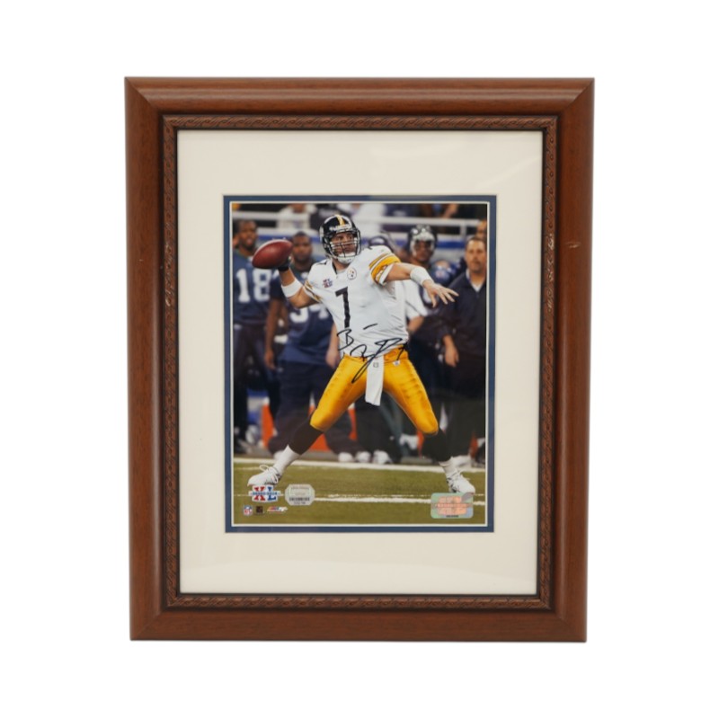 Ben Roethlisberger Pittsburgh Steelers Autographed Framed 8x10 Photo Mounted Holo COA