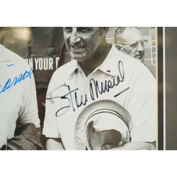 Ted Williams Stan Musial Autographed Framed 8x10 Photo JSA LOA