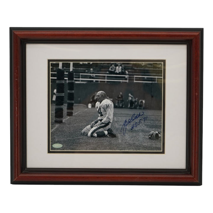 Y.A Tittle New York Giants Autographed Inscribed 8x10 Framed Photo Steiner Holo