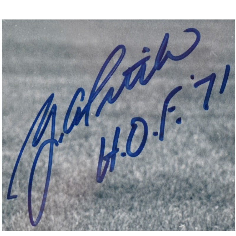 Y.A Tittle New York Giants Autographed Inscribed 8x10 Framed Photo Steiner Holo