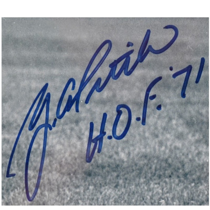 Y.A Tittle New York Giants Autographed Inscribed 8x10 Framed Photo Steiner Holo