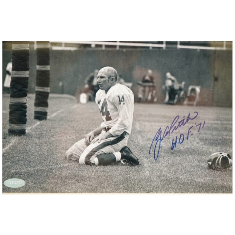 Y.A Tittle New York Giants Autographed Inscribed 8x10 Framed Photo Steiner Holo