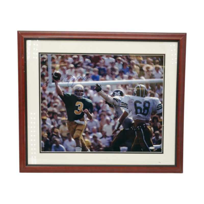 Joe Montana Notre Dame Fighting Irish Autographed Framed 16x20 Photo Steiner COA