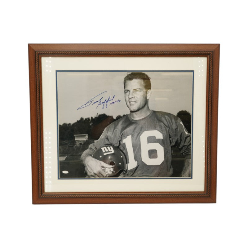 Frank Gifford New York Giants Autographed Inscribed Framed 16x20 Photo Steiner Holo