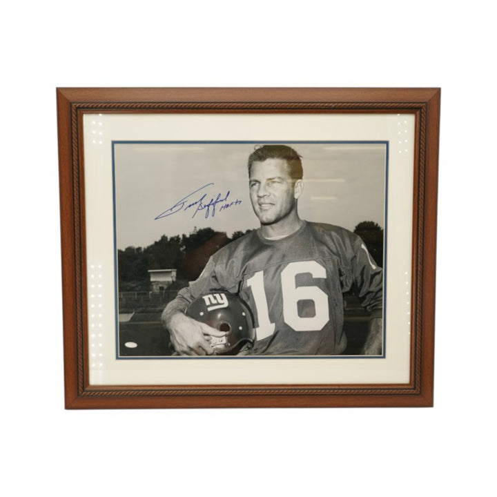 Frank Gifford New York Giants Autographed Inscribed Framed 16x20 Photo Steiner Holo