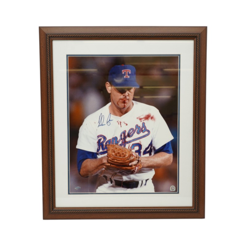 Nolan Ryan Texas Rangers Autographed Framed 16x20 Photo Steiner Holo