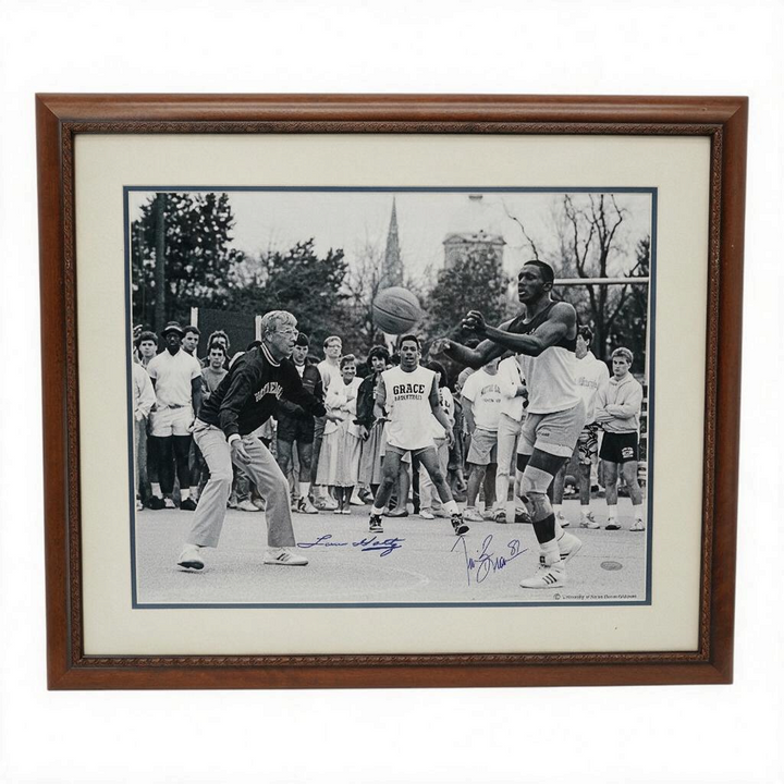 Tim Brown Lou Holtz Notre Dame Autographed Framed 16x20 Photo Steiner LOA