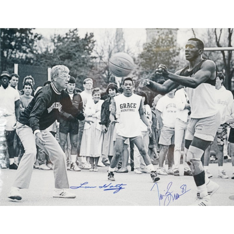 Tim Brown Lou Holtz Notre Dame Autographed Framed 16x20 Photo Steiner LOA