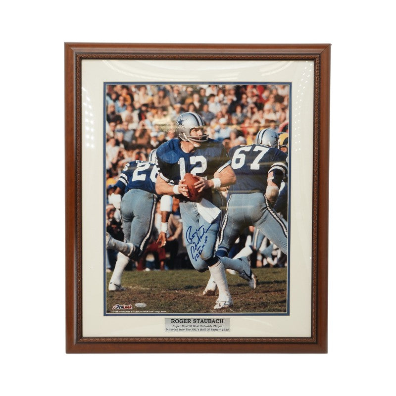 Roger Staubach Dallas Cowboys Autographed Inscribed Framed 16x20 Photo Tri Star Holo/Stacks of Plaques COA