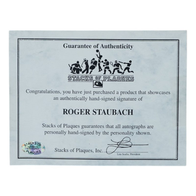 Roger Staubach Dallas Cowboys Autographed Inscribed Framed 16x20 Photo Tri Star Holo/Stacks of Plaques COA