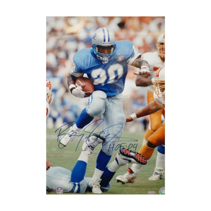 Barry Sanders Detriot Lions Autographed Inscribed Framed 16x20 Photo Steiner COA