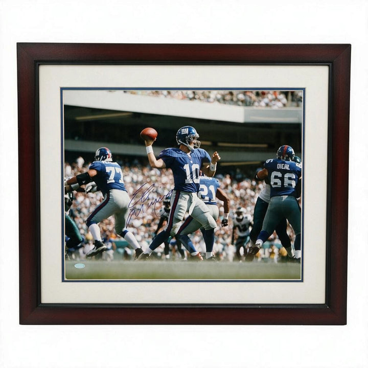 Eli Manning New York Giants Autographed Framed 16x20 Photo Steiner Holo