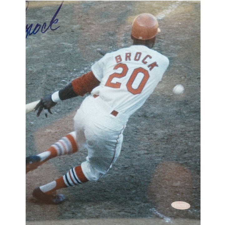 Lou Brock St Louis Cardinals Autographed Framed 16x20 Photo Steiner COA
