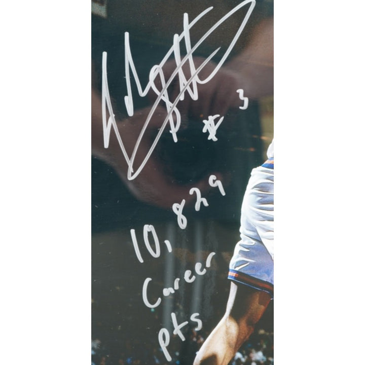 John Starks New York Knicks Autographed Inscribed Framed 16x20 Photo Steiner COA