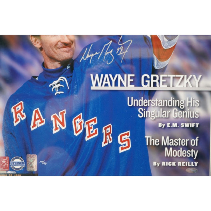 Wayne Gretzky New York Rangers Signed Framed 16x20 SI Cover Photo Steiner/Gretzky Holo LE