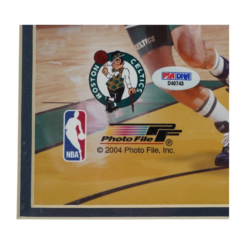 Bird Maxwell McHale Parrish Carr 1981 Boston Celtics Starting Five Autographed Framed 16x20 Photo PSA Holo Only