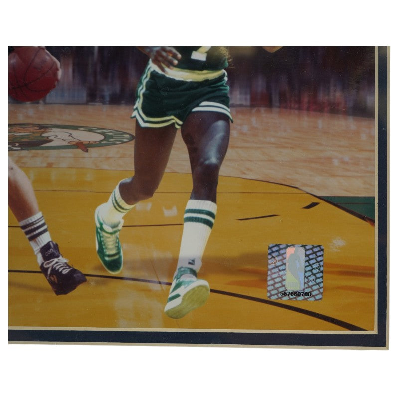 Bird Maxwell McHale Parrish Carr 1981 Boston Celtics Starting Five Autographed Framed 16x20 Photo PSA Holo Only