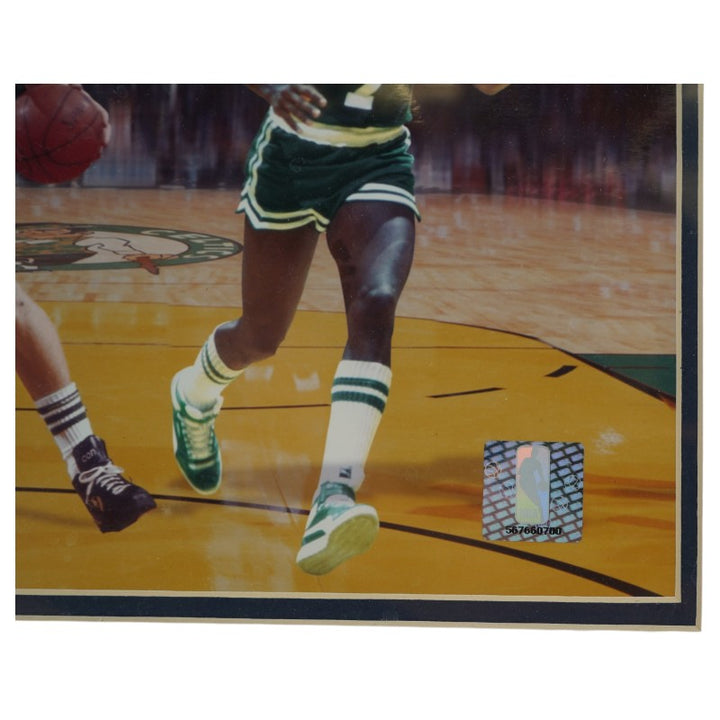Bird Maxwell McHale Parrish Carr 1981 Boston Celtics Starting Five Autographed Framed 16x20 Photo PSA Holo Only