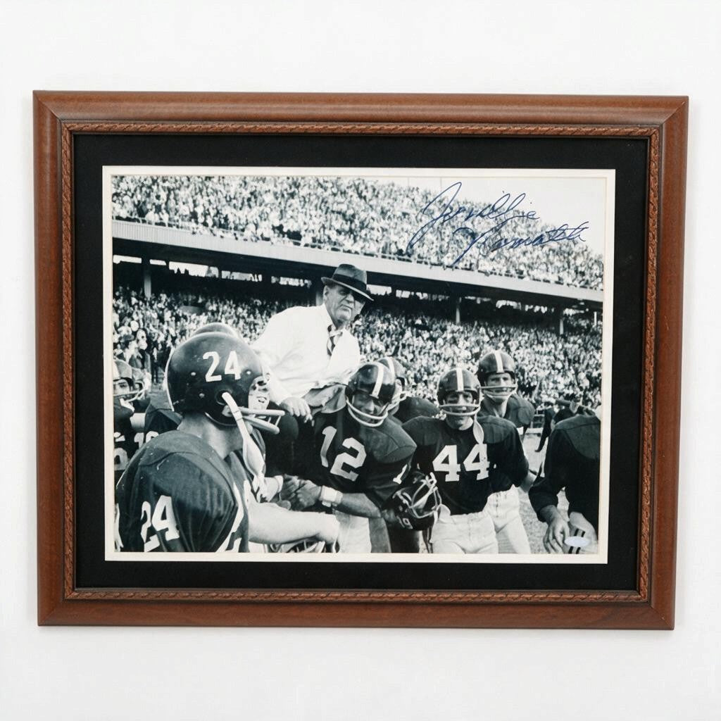 Joe Willie Namath Bear Bryant Alabama Crimson Tide Autographed Framed 16x20 Photo Steiner COA
