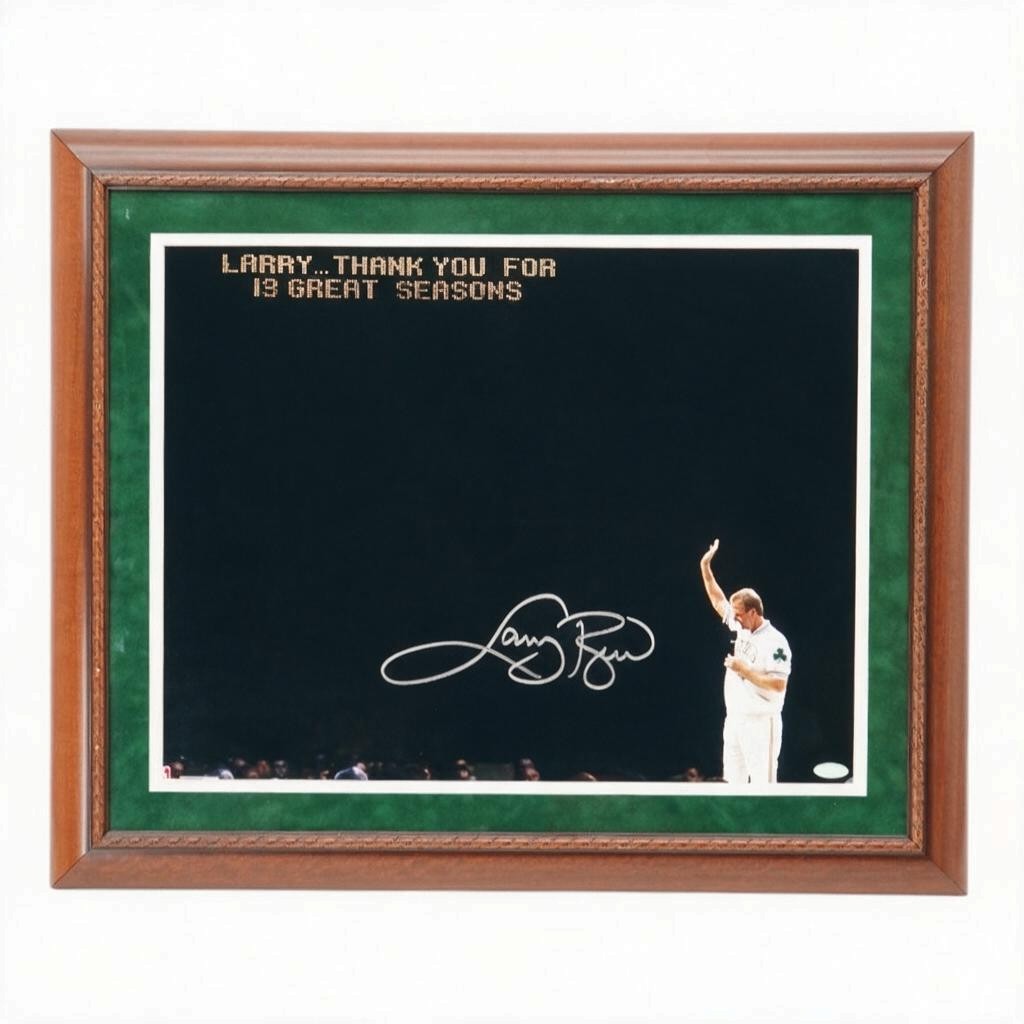 Larry Bird Boston Celtics Autographed Framed 16x20 Photo Steiner COA