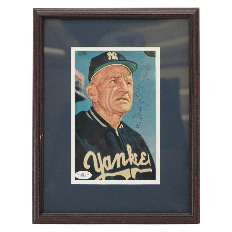 Casey Stengel New York Yankees Autographed Framed 5x8 Photo JSA LOA