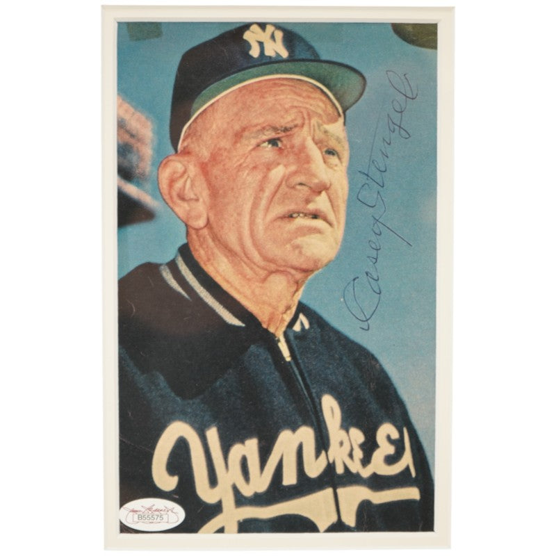 Casey Stengel New York Yankees Autographed Framed 5x8 Photo JSA LOA