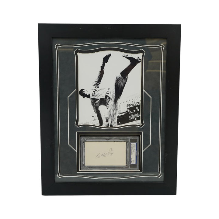 Satchel Paige Autographed Cut & 8x10 Photo Collage PSA 9