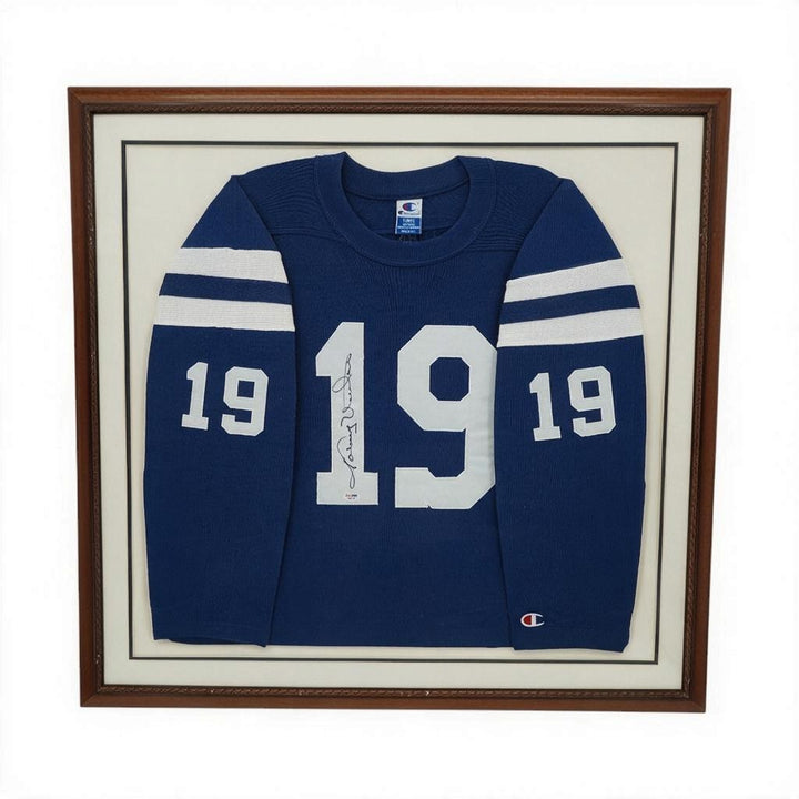 Johnny Unitas Baltimore Colts Autographed Framed 28x28 Jersey PSA LOA