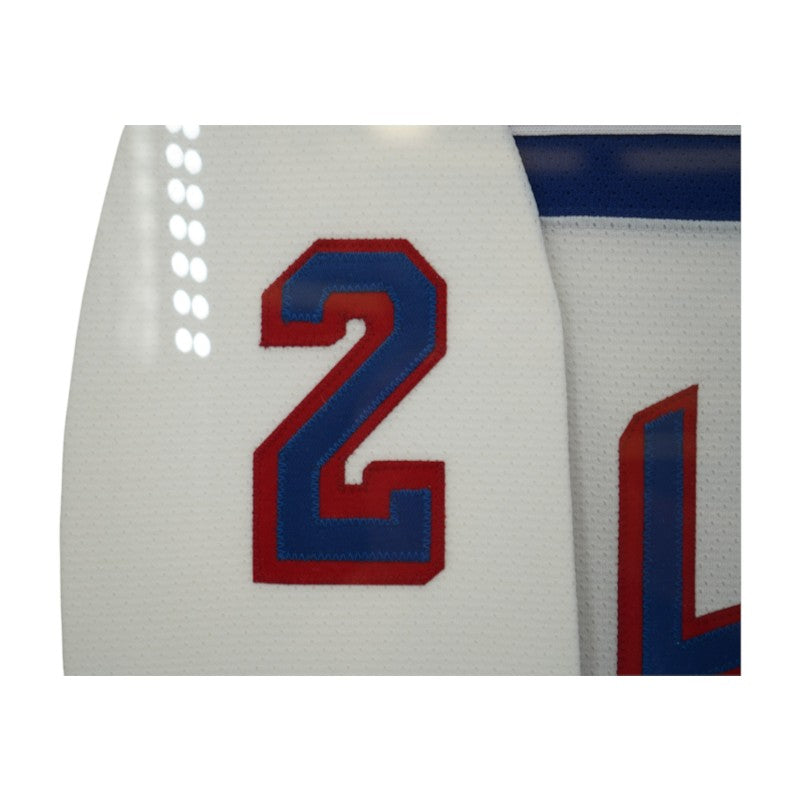 Brian Leetch New York Rangers Autographed Inscribed Framed 28x28 Jersey Steiner COA