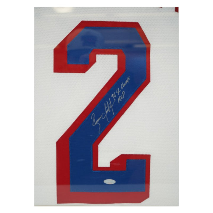 Brian Leetch New York Rangers Autographed Inscribed Framed 28x28 Jersey Steiner COA