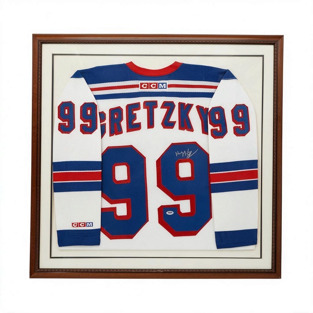Wayne Gretzky New York Rangers Autographed Framed Jersey PSA Holo