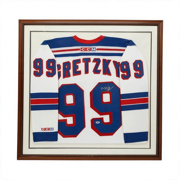 Wayne Gretzky New York Rangers Autographed Framed Jersey PSA Holo