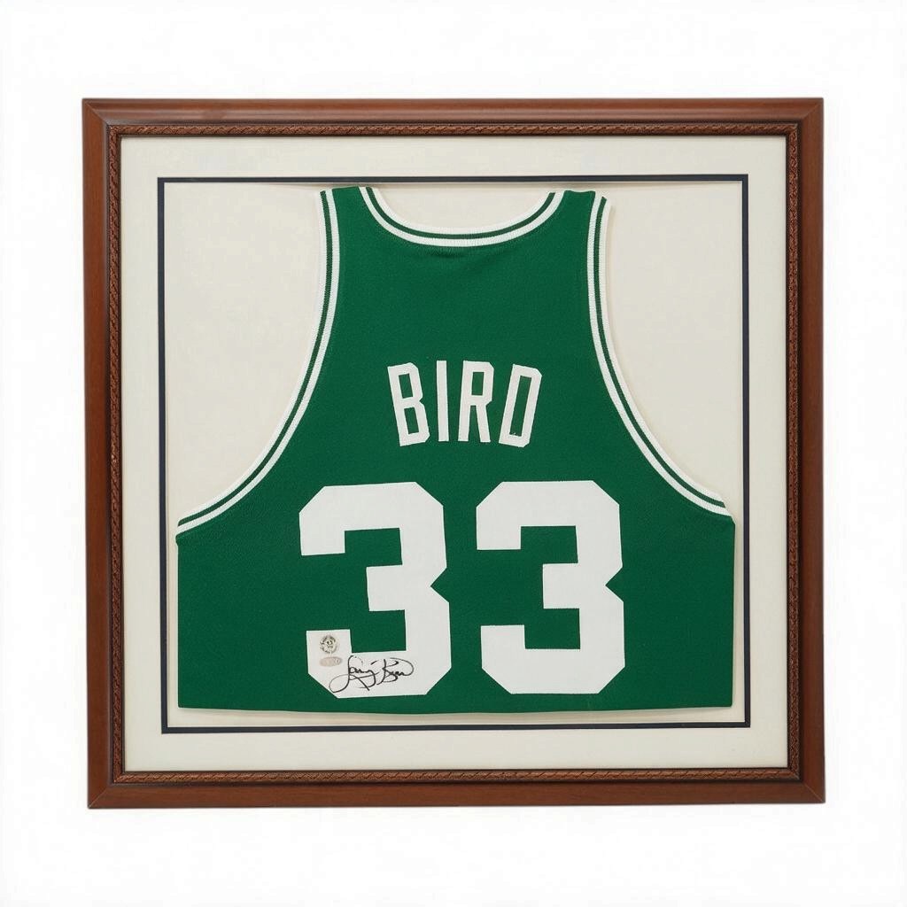 Larry Bird Boston Celtics Autographed Framed Mitchell & Ness Jersey Steiner COA