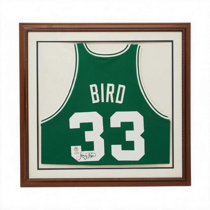 Larry Bird Boston Celtics Autographed Framed Mitchell & Ness Jersey Steiner COA