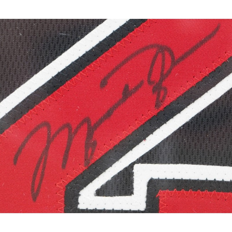 Michael Jordan Chicago Bulls Autographed Framed Black Nike Jersey Upper Deck Holo