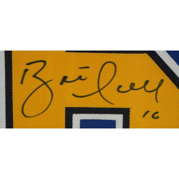 Brett Hull St. Louis Blues Autographed Framed 28x28 Jersey JSA COA