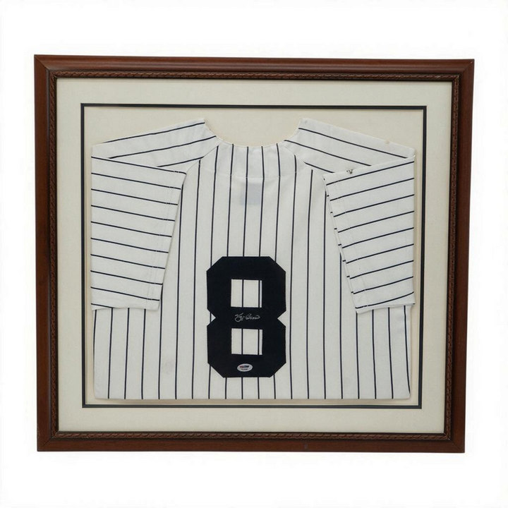 Yogi Berra New York Yankees Autographed Framed Jersey PSA Holo