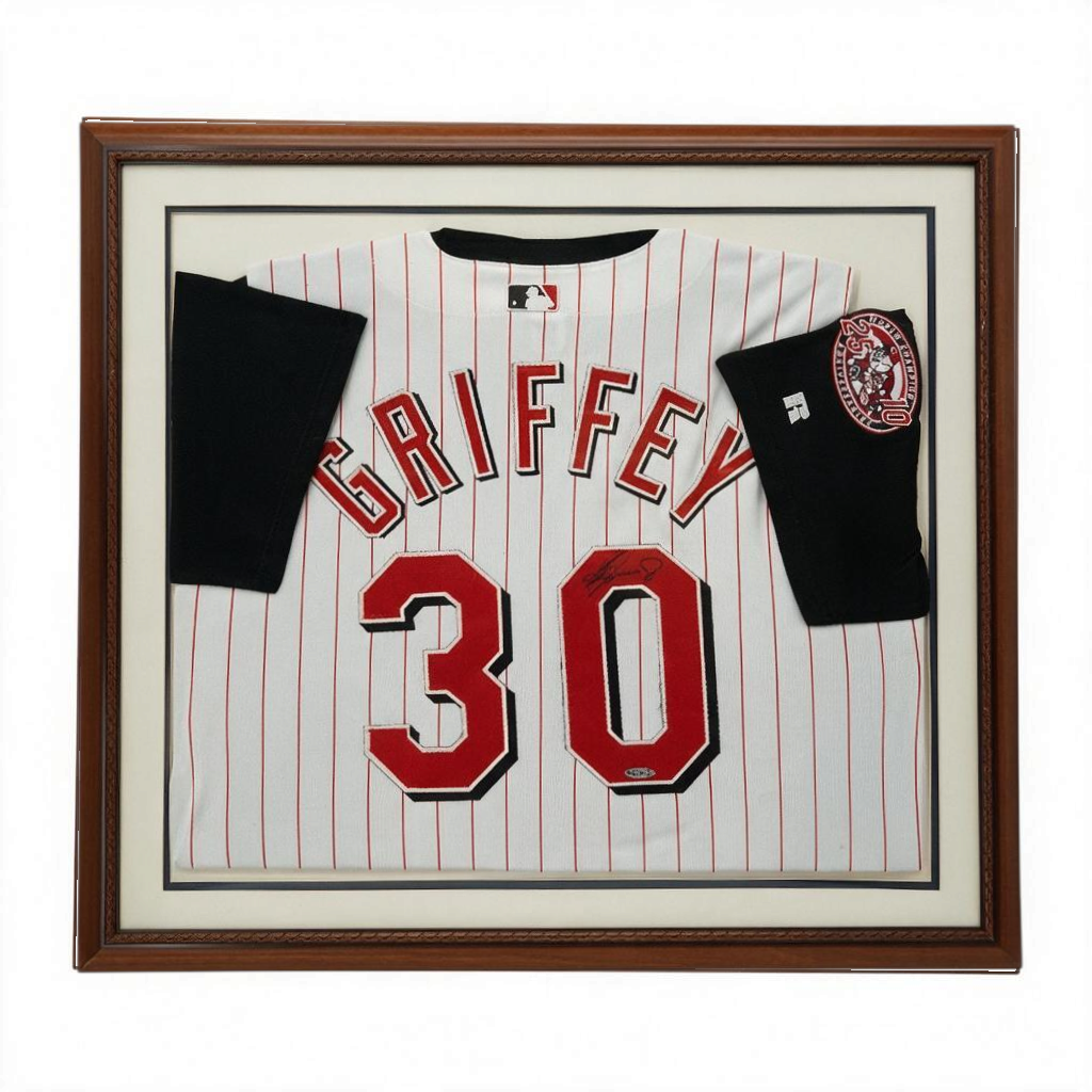 Ken Griffey Jr. Cincinnati Reds Autographed Framed Russell Authentic Jersey Upper Deck Holo