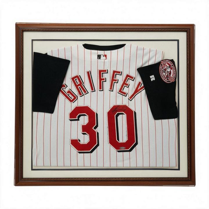 Ken Griffey Jr. Cincinnati Reds Autographed Framed Russell Authentic Jersey Upper Deck Holo
