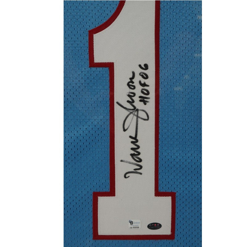 Warren Moon Houston Oilers Autographed Inscribed Framed 28x28 Jersey GTSM/Warren Moon Holo Only