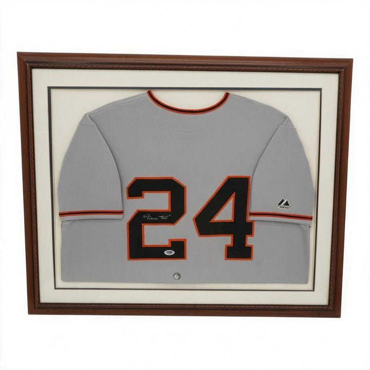 Willie Mays San Francisco Giants Autographed Framed Majestic Jersey PSA COA