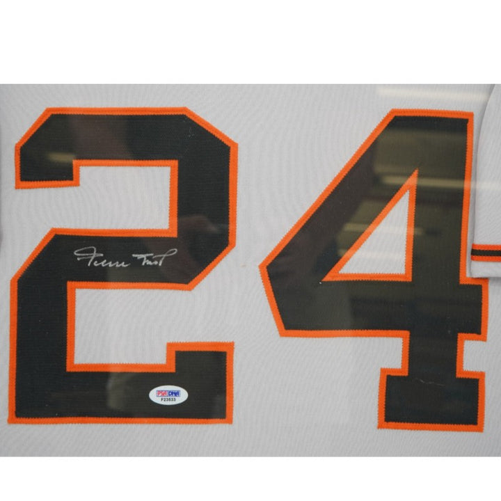Willie Mays San Francisco Giants Autographed Framed Majestic Jersey PSA COA