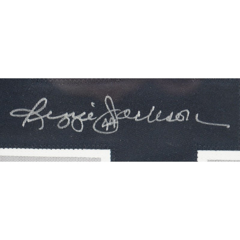 Reggie Jackson New York Yankees Autographed Inscribed Framed 28x28 Majestic Jersey Steiner COA